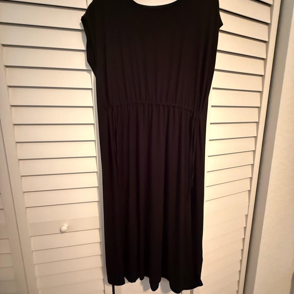 Eileen Fisher Classic Black Midi Dress